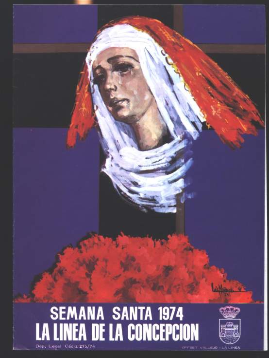 Cartel de la Semana Santa de 1974 en solidaridad con la Amargura.