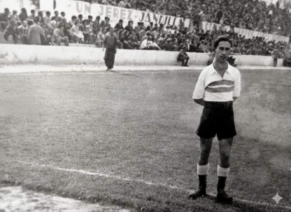 Manolo Casasola, en el partido que jug&oacute; con la Balona en Jerez.