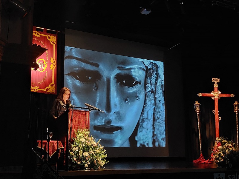 Mayte Gómez Moya, durante el pregón oficial de Semana Santa.
